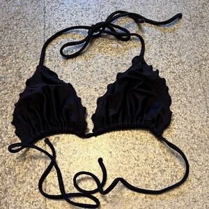 Like New Luli Fama Women’s Black Triangle Bikini Top Sz Medium MSRP $74